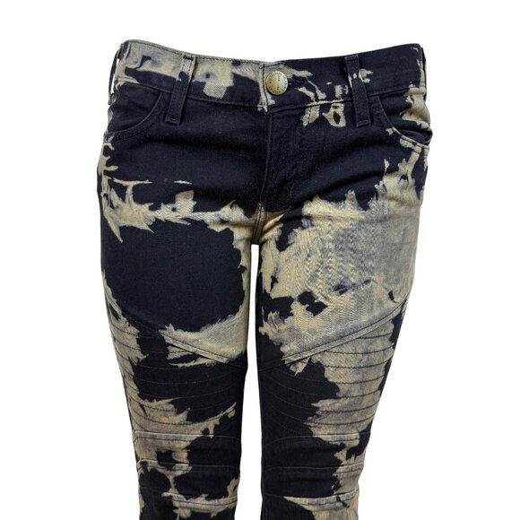 Current/Elliott Womens Black/Brown Cotton Elastane Tie-Dye Skinny Jeans Size 28 - Picture 6 of 11